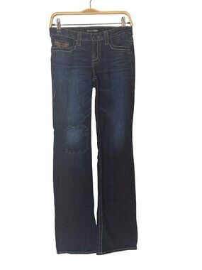 Big Star 1974 Dark Wash Embroidered Pockets Patch Bootcut Jeans Size 27R